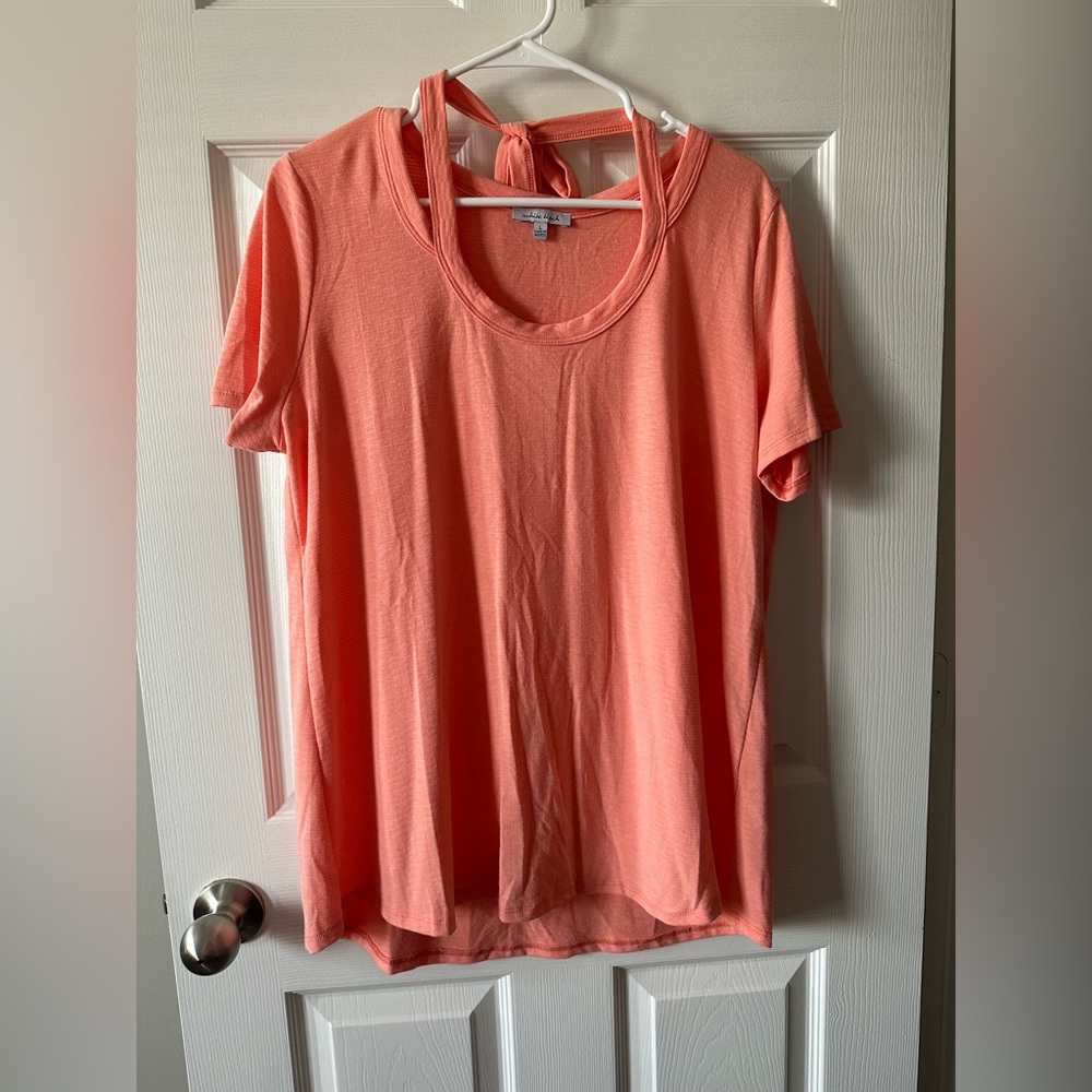 Coral Top With Tie
